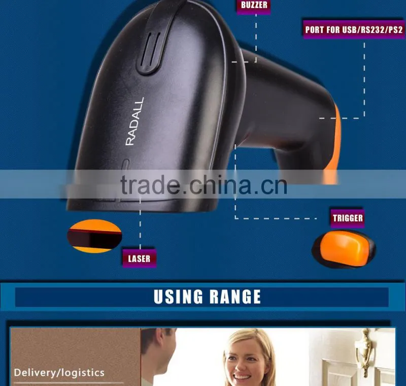 RD-9900 32Bite High Speed 1D Wireless Laser Barcode Scanner for Window /POS System