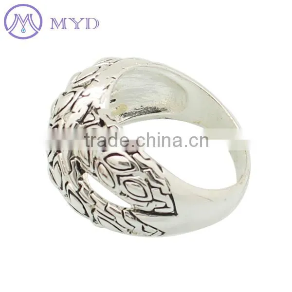 silver leaf ring with factory price
