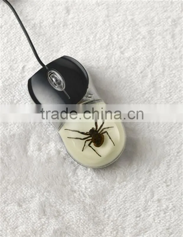 Resin Clear black real red Rose embedded decorative Wired Computer Mouse