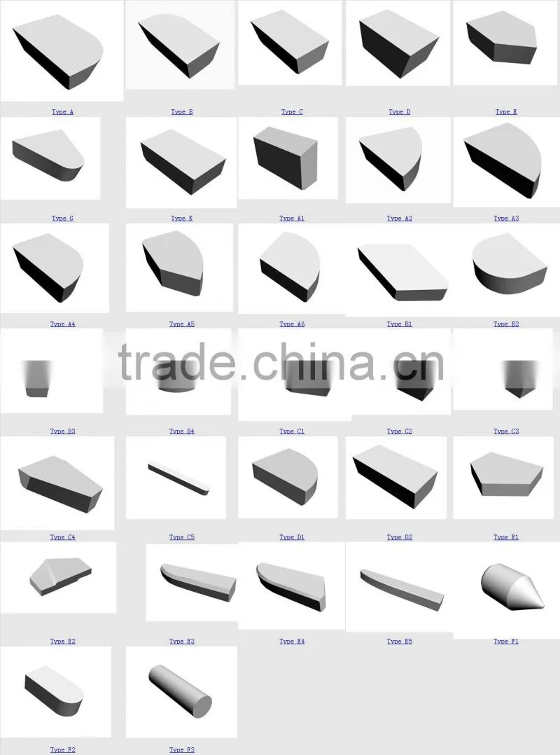 Wolframe Carbide brazed turning inserts type C122