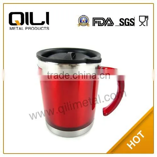 Fashion read stainless steel personalised mugs with handle