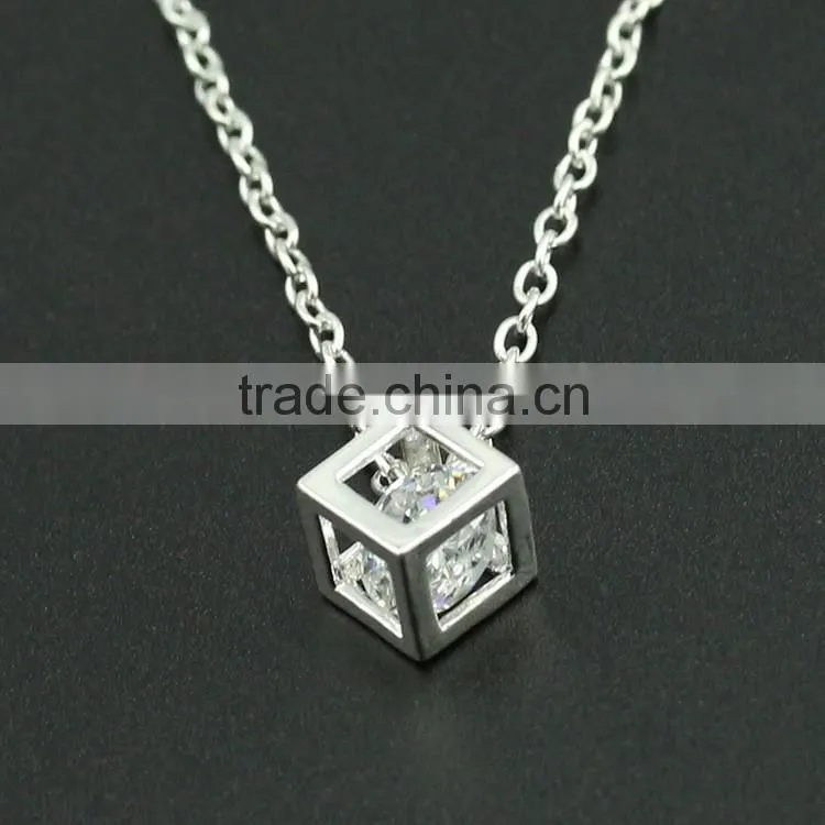 Stereo happiness of high-grade zircon necklace wholesale box chain necklace