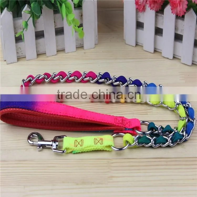 Traction rope Rainbow chain pull pet leash dog rope traction chain