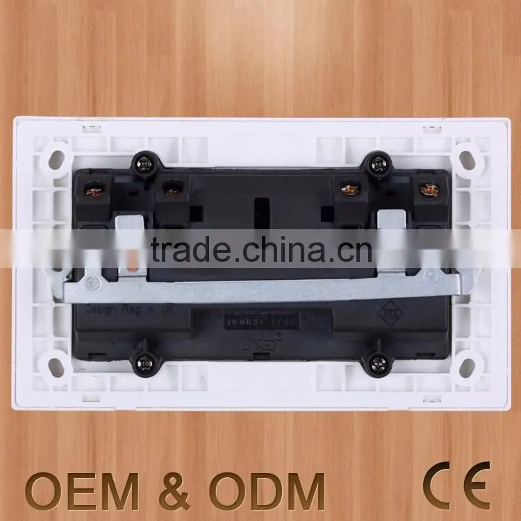 British standard duplex switched socket outlet with neon indicator