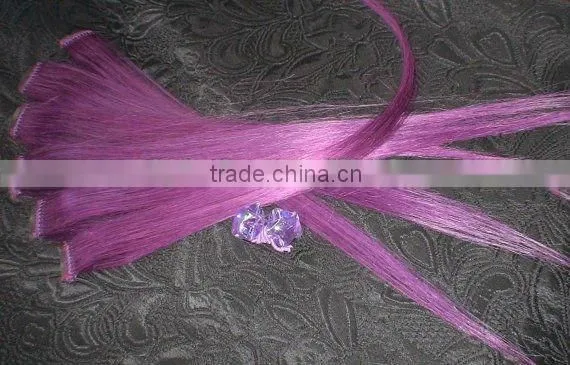 High Quality Purple 100% Human Hair Clip-In Hair Extension