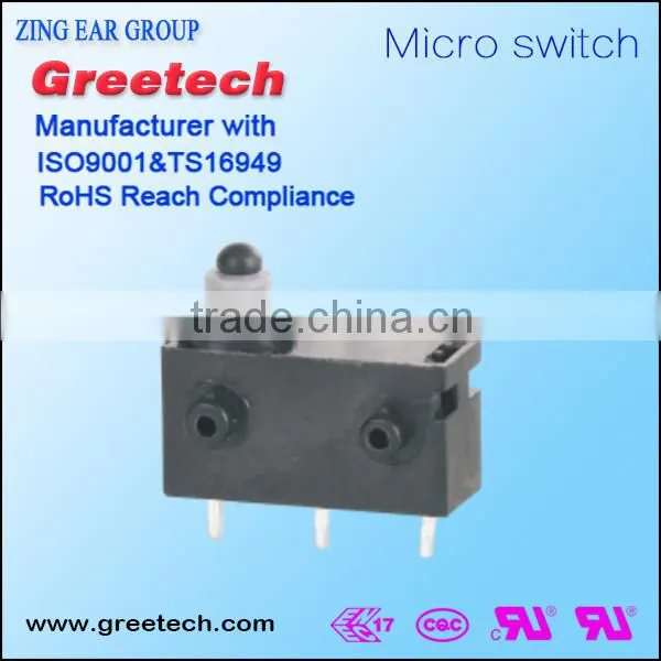 2015 zing ear waterproof mini slide switch and micro switch for sliding door lack