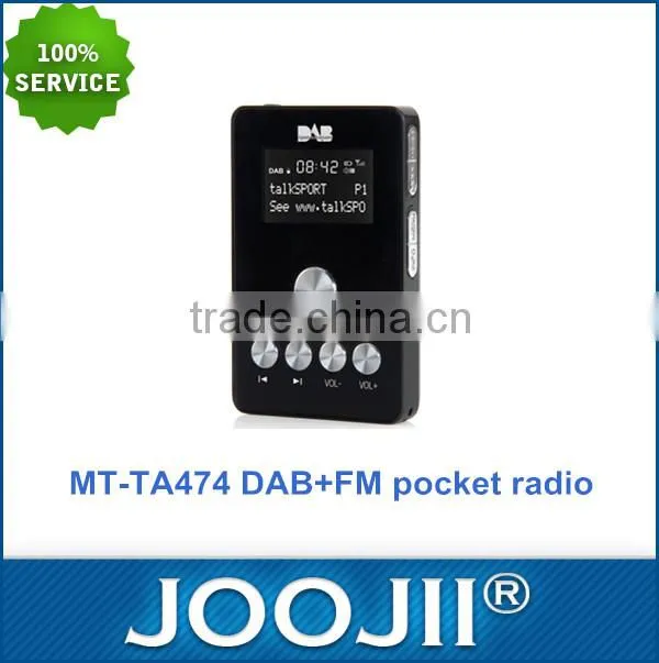 Factory supply! DAB Radio + Mini Pocket Digital FM Clcok Radio Support Auto Scan And USB