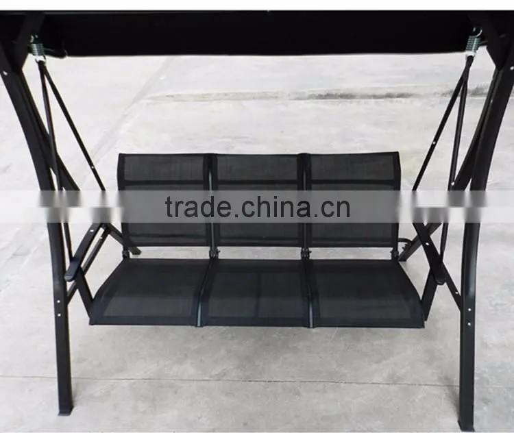 Luxury Leisure Wrought Iron Indoor Swing Chair With Stand 3 Seat Chair Swing