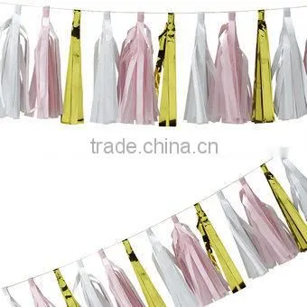 New years eve decoration handmade TISSUE PAPER TASSEL GARLAND
