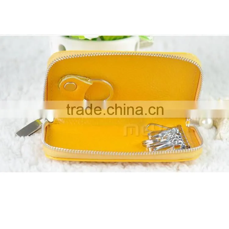 Fancy 6 hooks zipped key chain purse with coin handbag