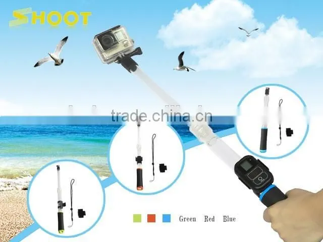2016 HOT Sale GoPro Transparent Telescopic Pole Monopod Selfie with WIFI Remore Holder