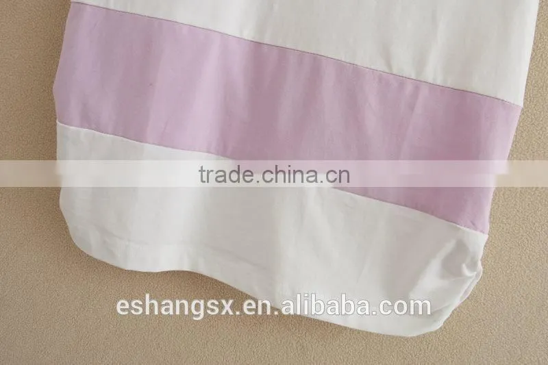 Ladies 100% cotton stripe puff sleeve t-shirt
