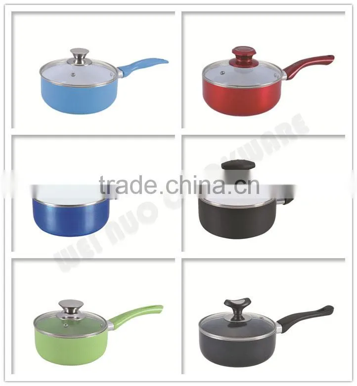 2015 New Products Aluminum Sauce Pan with Glass Lid(WN13204)