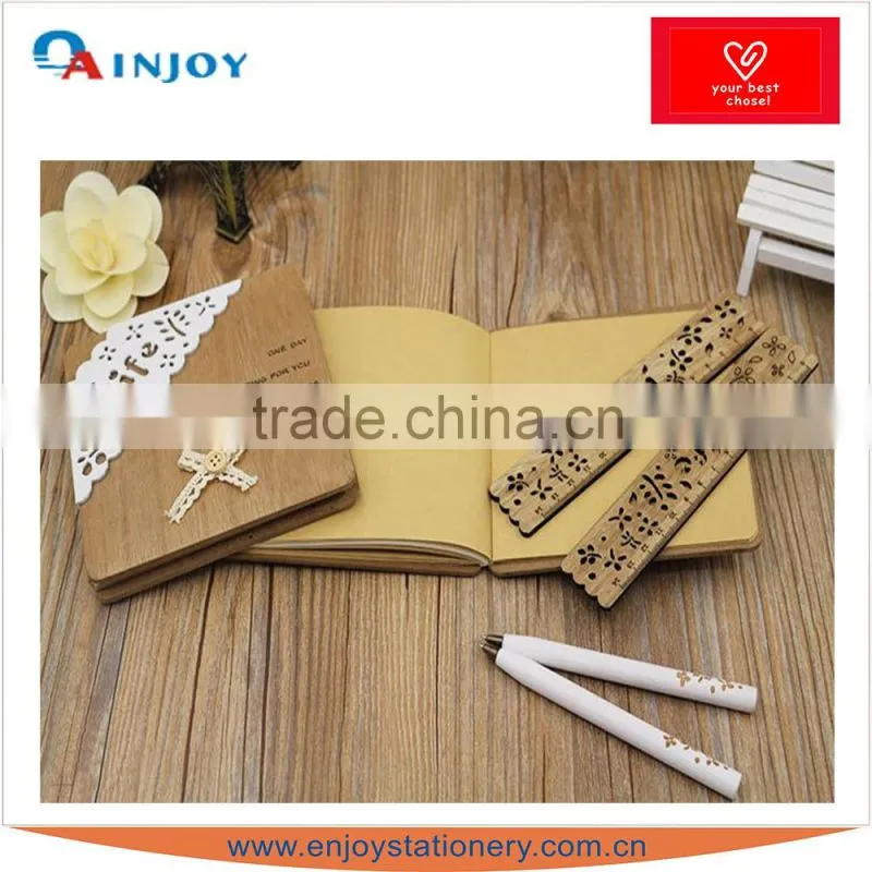 WOOD COVER NOTE BOOK WITH REIN PEN