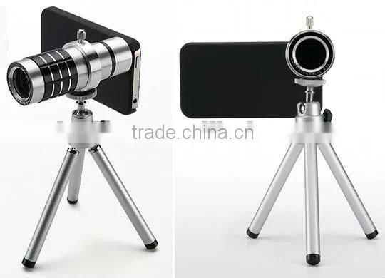 12X Zoom Metal Telescope Lens for Apple iPone 4 4S with Tripod Holder