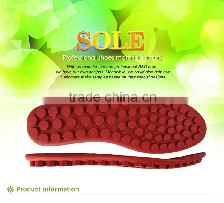 soft and flexable red color rubber outsoles