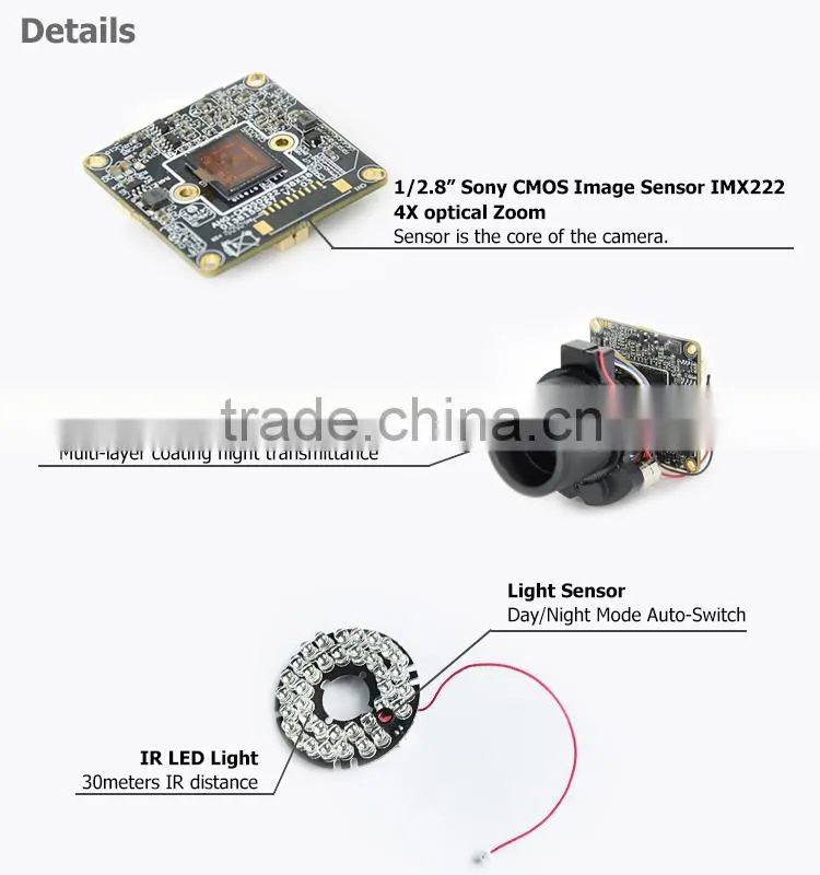 1080P hd analog ahd surveillance cctv camera motorized zoom lens infrared security camera