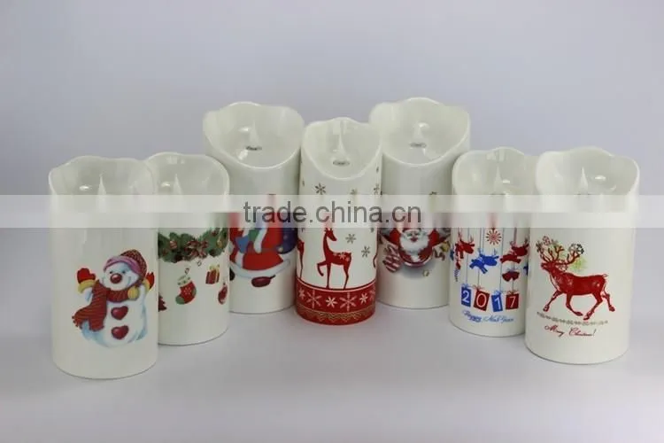 flameless Christmas LED lights candles in ceramic wholesale