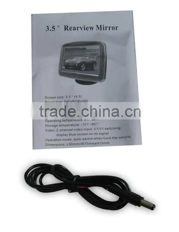 3.5 inch car back seat lcd monitor rear view camera system with 4 way car reverse camera system
