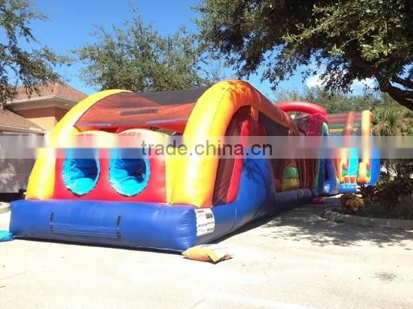 Commercial warrior dash inflatable obstacle course with 27 ft rock climb slide