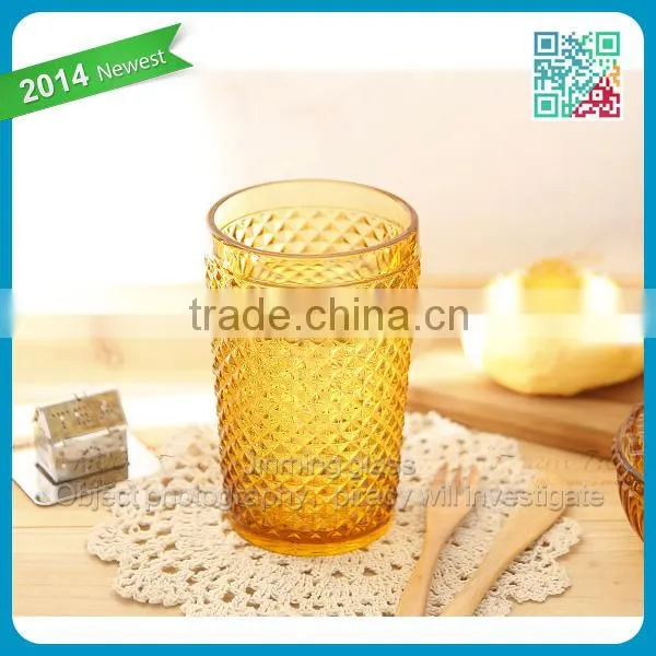 four color embossed glass cup pineapple grain glass beer glass cup