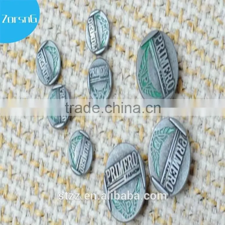 Lead-free custom latest fashion 20mm silver matte hot-sale garment quality insert zinc alloy jeans buttons