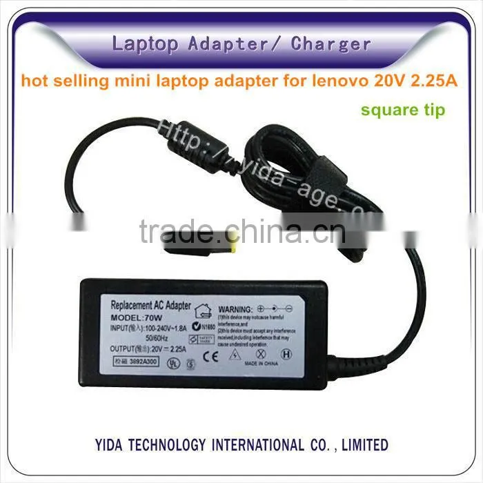 Laptop Usage and AC Output Type laptop adapter for lenovo 20V 2.25A square tip