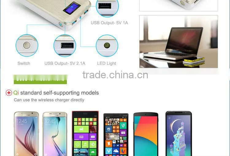 QI Wireless Charger Power Bank 3.7V 12000mAh for LG Nexus 5 6 Nexus 7 II