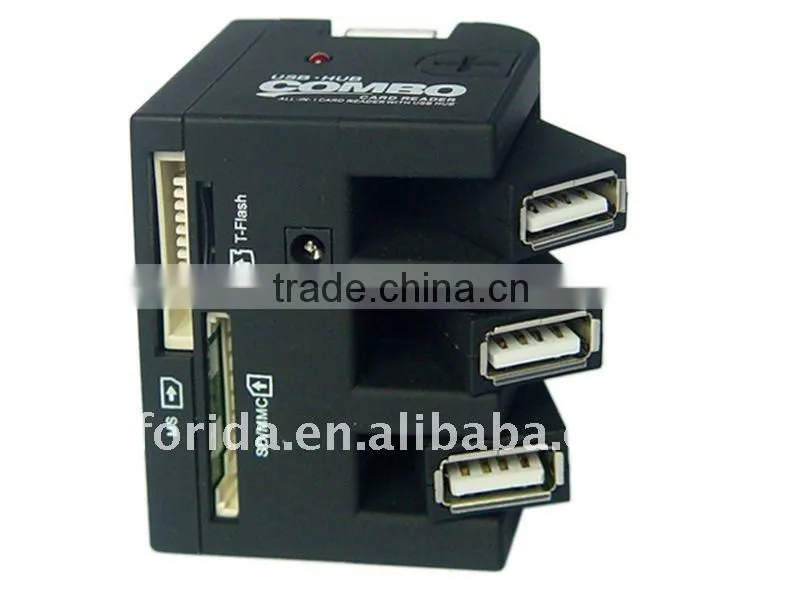 COMBO ( Multi card reader+ 3port USB HUB ) with USB bus-powered, no external power supply required