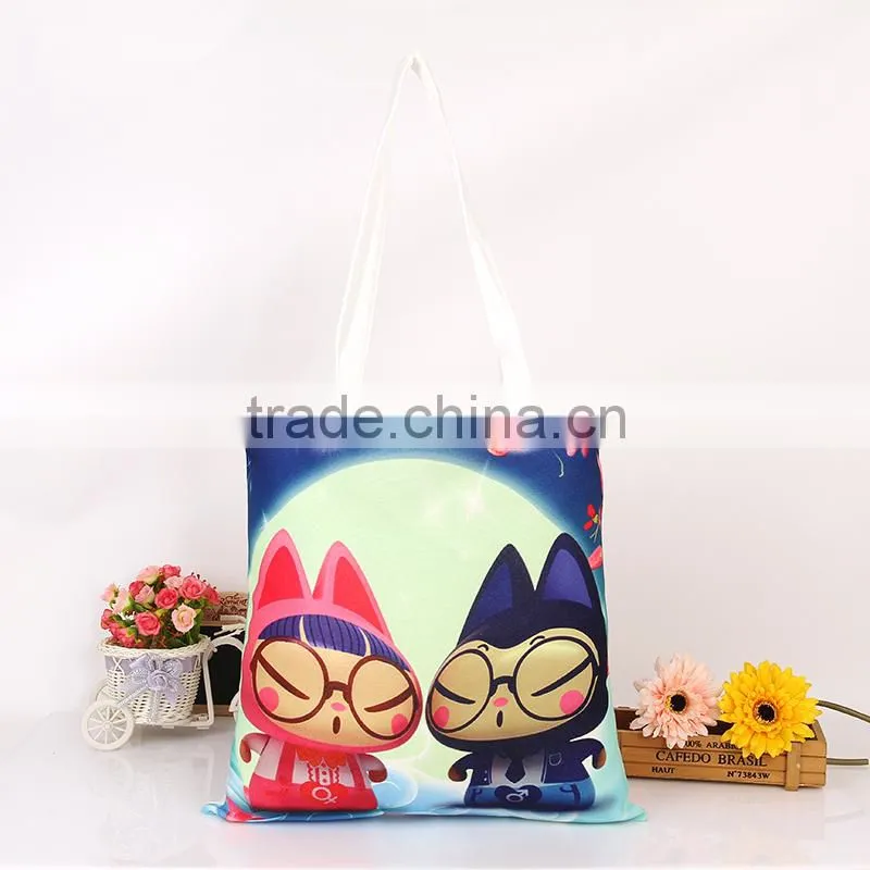 Customized canvas shopping bag for sublimation printing