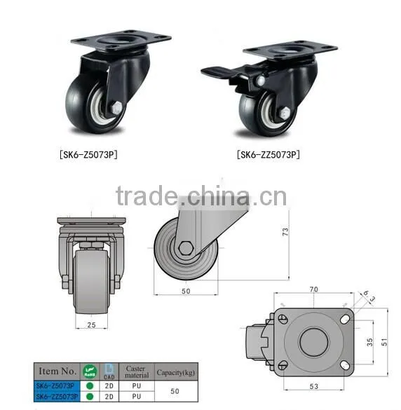 SK6-ZZ5073P Brake Medium Duty Industrial Caster wheel