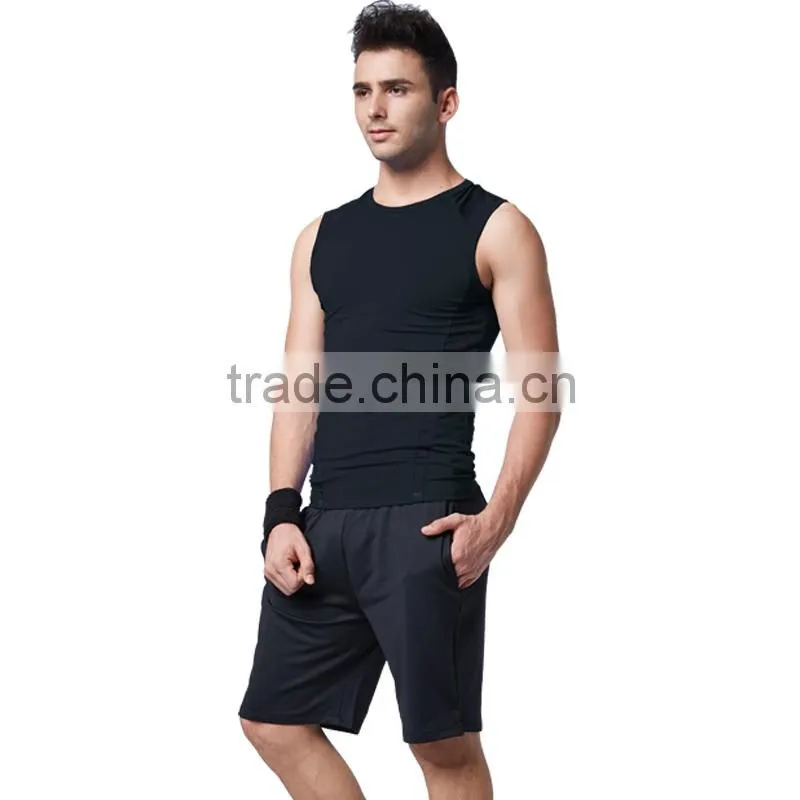 Men's Dry Fit Fitness Shirts 10% Spandex 90% PTT Dri Fit Shirts Wholesale