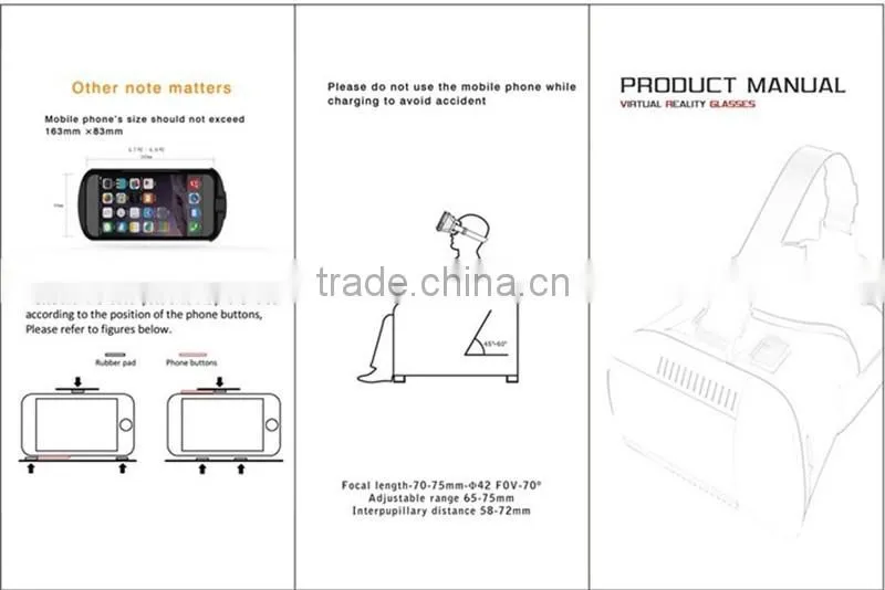 Lightest Plastic 3.5 - 6.0 Suitable Phone 2nd Generation 3D Glasses Virtual Reality