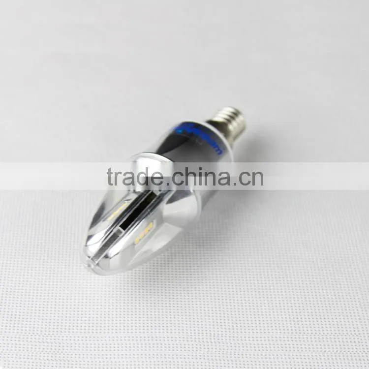 led electroplating candle lights 3W led bulb lamp light for room wholesale price