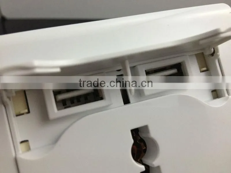 High quality wall socket with USB charger,2100mA