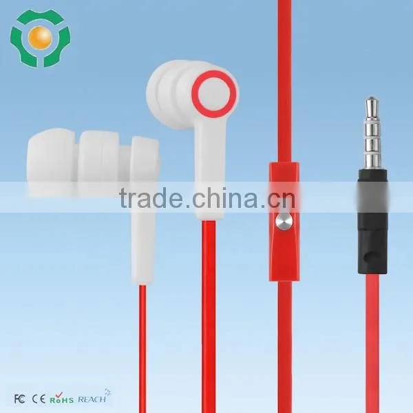 Colorful Wired earphones with Flat cable and 3.5 mm plug for enjoying music