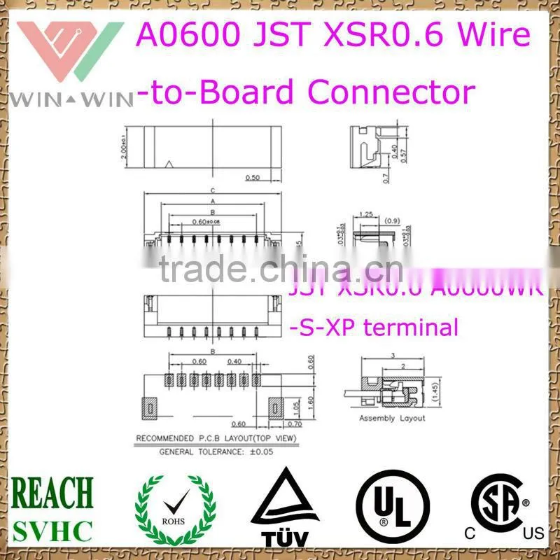 0.6mm pitch A0600 JST XSR0.6 wire to board Connector