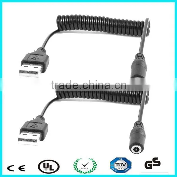 Custom black 24awg dc spiral cable for led
