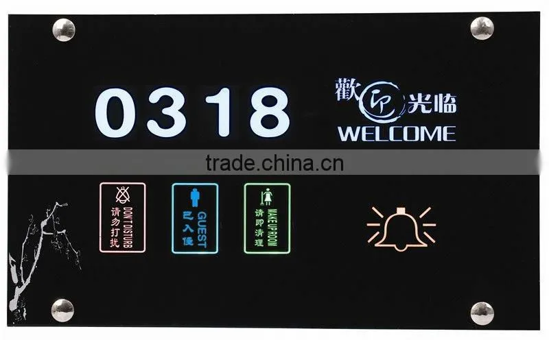 Touch Type Hotel Door Sign With Room No., Do Not Disturb, Clean and Bell Switch