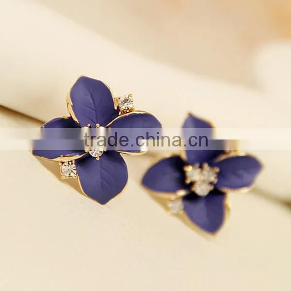 vogue cheap flowers diamonds charming jewelry earring