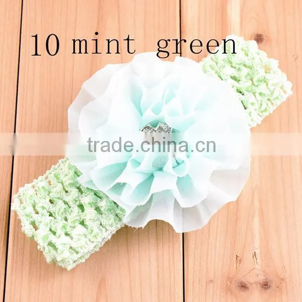 wide pattern diamond white baby girl crochet headband