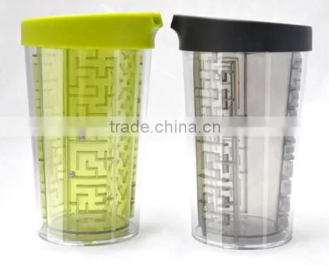 Plastic Maze Double Wall Water Bottle