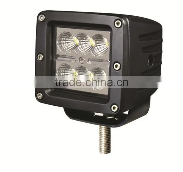 3" Square 18W Led Work Light, 4x4 Offroad Truck Tractor 18W Led Work Light