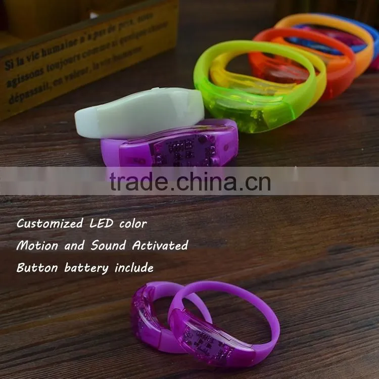 2016 Light Up Flashing LED Bracelet Logo,silicon led bracelet