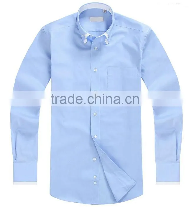 2013 hot comfortable blue long sleeves business dress shirts