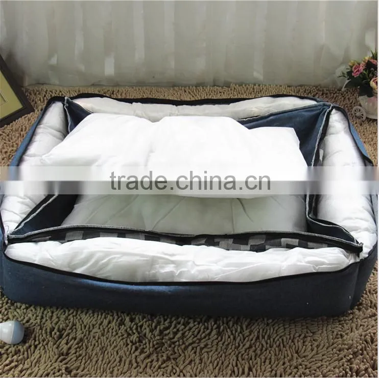 Luxury pet bed Unpick and wash jacquard denim