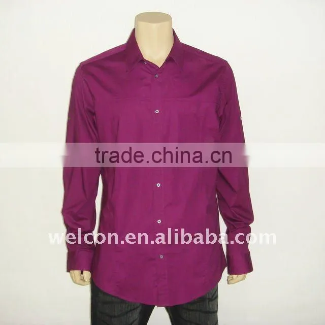 100% cotton urban casual long sleeve solid China OEM shirt factory