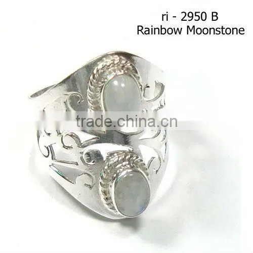 .925 Sterling Silver Faceted Semi Precious Citirne Stone Ring