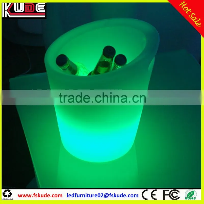 CE approval led illuminated beer ice bucket/cooler