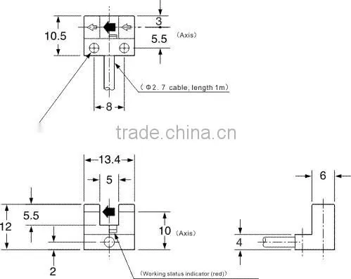 Micro Photoelectric Sensor, Amplifier Outside, 4-Wire, 12~24vDC, NO/NC Together FC-SPX205 Series.